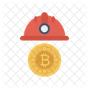 Bitcoin Cryptocurrency Helmet Icon