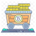Bitcoin Mining Cart Bitcoin Trolley Bitcoin Pushcart Icon