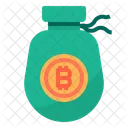Argent Bitcoin Crypto Monnaie Sac Sac Dargent Bitcoin Icône