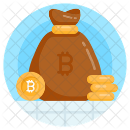 Bitcoin Money Sack Flat Icon