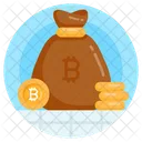 Bitcoin Money Sack Digital Wealth Blockchain Sack Icon