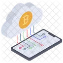 Bitcoin Na Nuvem Criptomoeda Na Nuvem Moeda Na Nuvem Ícone