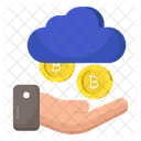 Bitcoin Na Nuvem Criptomoeda Na Nuvem Criptografia Na Nuvem Ícone