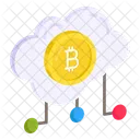 Bitcoin Na Nuvem Criptomoeda Na Nuvem Criptografia Na Nuvem Ícone