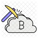Bitcoin Em Nuvem Criptomoeda Criptomoeda Em Nuvem Ícone