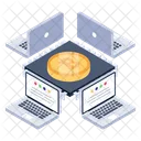Bitcoin Network Distributed Bitcoin Digital Currency Icon