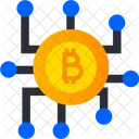 Bitcoin Network Blockchain Cryptocurrency Icon