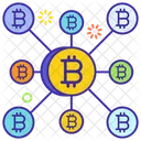 Bitcoin Network Cryptocurrency Network Financial Network Icon