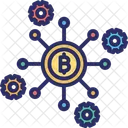 Bitcoin Netzwerk Bitcoin Knoten Blockchain Symbol