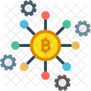 Bitcoin Netzwerk Bitcoin Knoten Blockchain Symbol