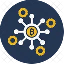 Bitcoin Netzwerk Bitcoin Knoten Blockchain Symbol