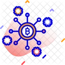 Bitcoin Netzwerk Bitcoin Knoten Blockchain Symbol