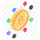 Bitcoin Netzwerk Krypto Netzwerk Blockchain Netzwerk Symbol