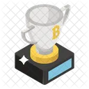 Bitcoin On Trophy Winning Cup Bitcoin Triumph Icon