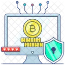 Secure Bitcoin Bitcoin Password Blockchain Icon