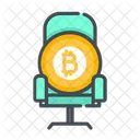 Bitcoin Person Stuhl Bitcoin Person Geschaft Symbol