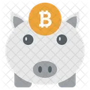 Bitcoin Piggy Piggy Bank Money Savings Icon
