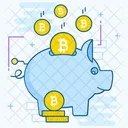 Bitcoin Piggy Bank Money Savings Piggy Moneybox Icon