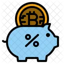 Bitcoin Piggybank Bitcoin Savings Tax Icon