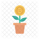 Growth Bitcoin Plant Icon