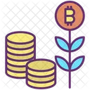Cryptocurrency Coins Bitcoin Plant And Coins Bitcoin Plant Icon