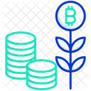 Bitcoin Plant And Coins Icon