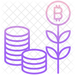 Bitcoin Plant And Coins  Icon