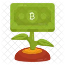 Bitcoin Plant Growth Cryptocurrency Plant Pot Crypto Icon