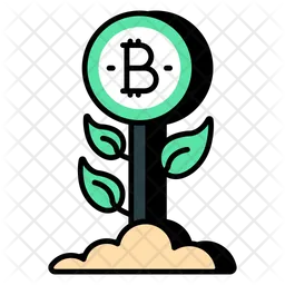 Bitcoin Plant Growth  Icon