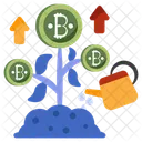 Bitcoin Plant Growth Cryptocurrency Plant Pot Crypto Icon