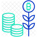 Monedas De Criptomonedas Planta De Bitcoin Y Monedas Planta De Bitcoin Icono