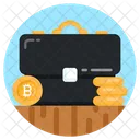 Cash Bag Bitcoin Portfolio Money Briefcase Icon