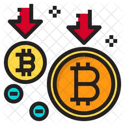Bitcoin Price Fall Down  Icon