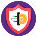 Bitcoin Protection Cryptocurrency Safety Blockchain Shield Icon