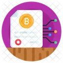 Bitcoin File Bitcoin Document Cryptocurrency File Icône