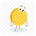 Bitcoin Mascot Logo Sad Pose Fun Icon