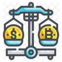 Scale Measure Cryptocurrency Digital Currency Bitcoin Weight Icon