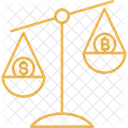 Bitcoin Scale Scale With Bitcoin And Dollar Crypto Scale Icon