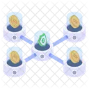 Secure Cryptocurrency Secure Blockchain Bitcoin Secure Network Icon