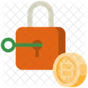 비트코인 보안 자물쇠 자물쇠 열쇠 아이콘