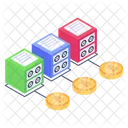 Bitcoin Servers Connected Blockchain Bitcoin Technology Icon