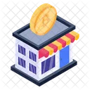 Crypto Shop Bitcoin Shop Shop Building Icon