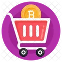 Bitcoin Trolley Bitcoin Shopping Cart Bitcoin Buying Icon
