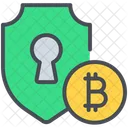 Bitcoin Sicherheit Schild Symbol