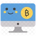 Smiley De Bitcoin Bitcoin En Linea Emoji Icono