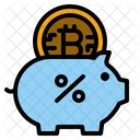 Bitcoin Sparschwein Bitcoin Ersparnisse Steuern Symbol