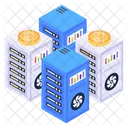 Bitcoin Server Bitcoin Speicher Bitcoin Datenserver Symbol