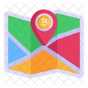 Bitcoin Standort Bitcoin Karte Navigationskarte Symbol