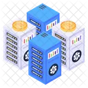 Bitcoin Servers Bitcoin Storage Bitcoin Data Servers Icon