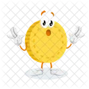 Bitcoin Mascot Logo Surprise Pose Cute Icon